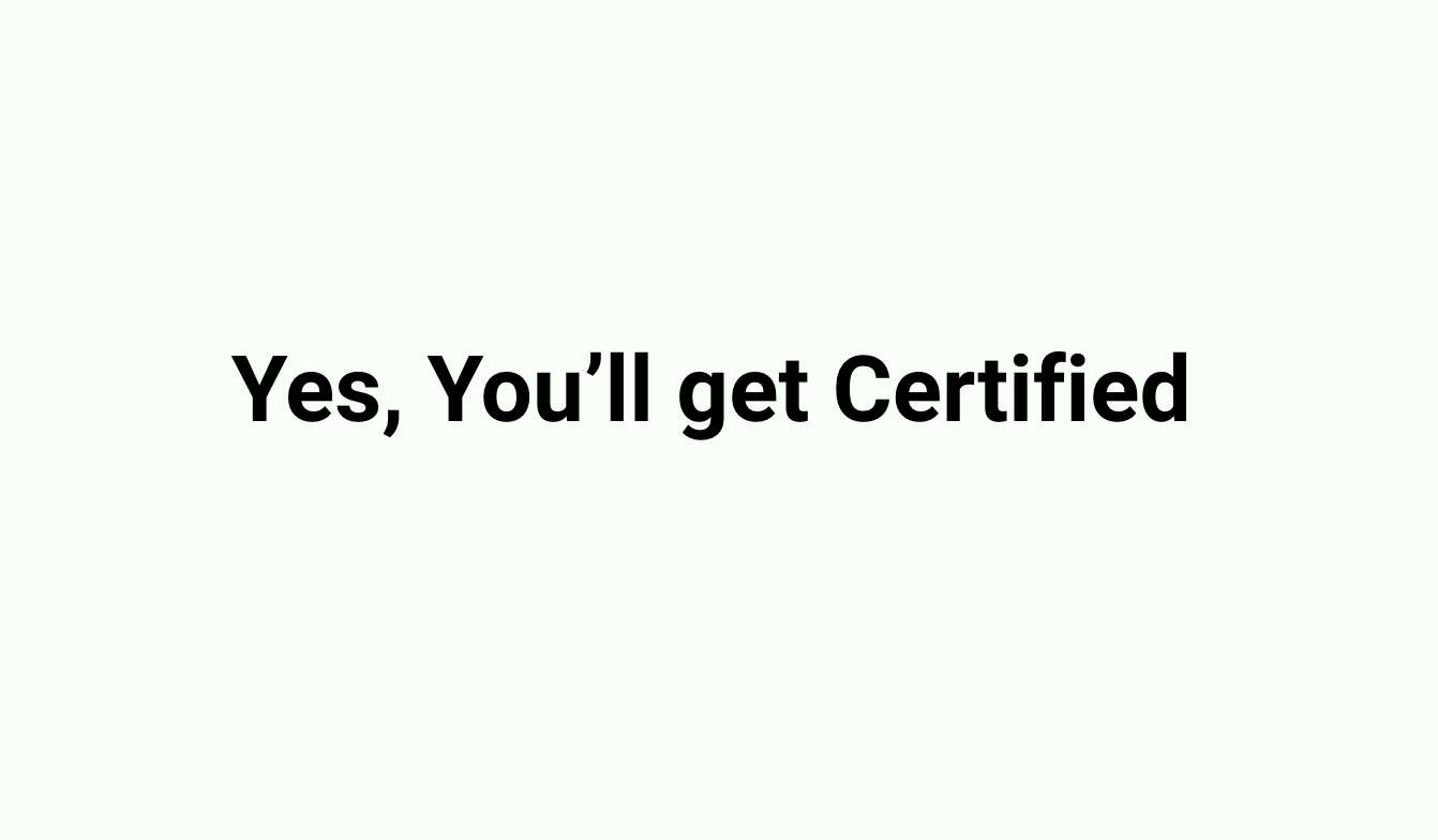 Professional certificate example