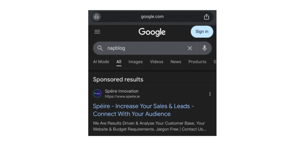 Speire competes for the same intent space as Napblog