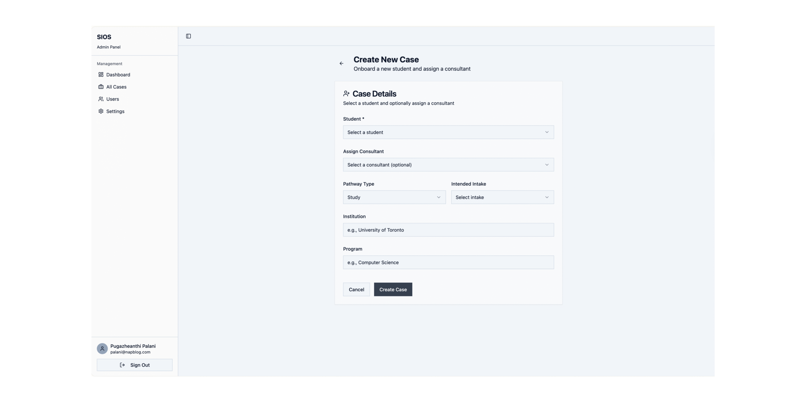 SIOS - Students Ireland OS Application UXUI