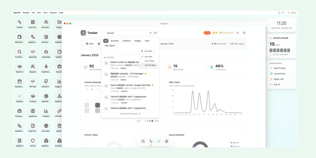 Nap OS: Your Personal Search Engine for Work, Memory, and Proof
