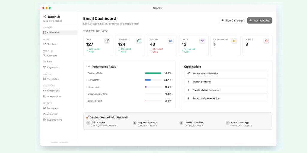Nap OS and NapMail to sync Nappers Streak