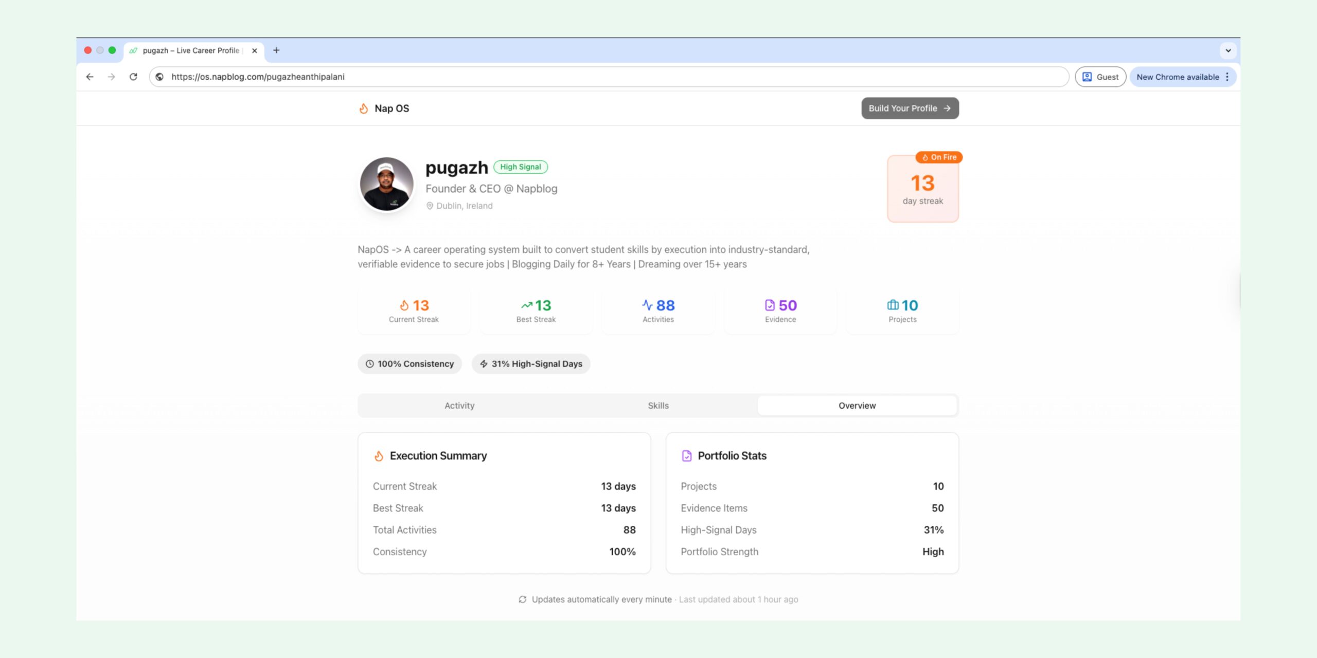 Nappers Streak with Nap OS Public Profiles