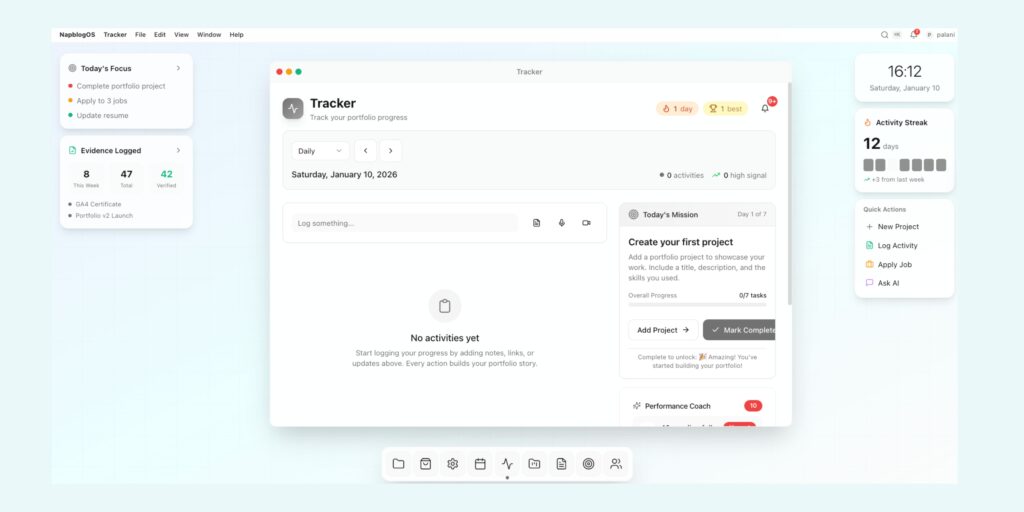 NapOS Tracker: How a 3rd-Year Marketing Student Turns Consistency Into a Career?