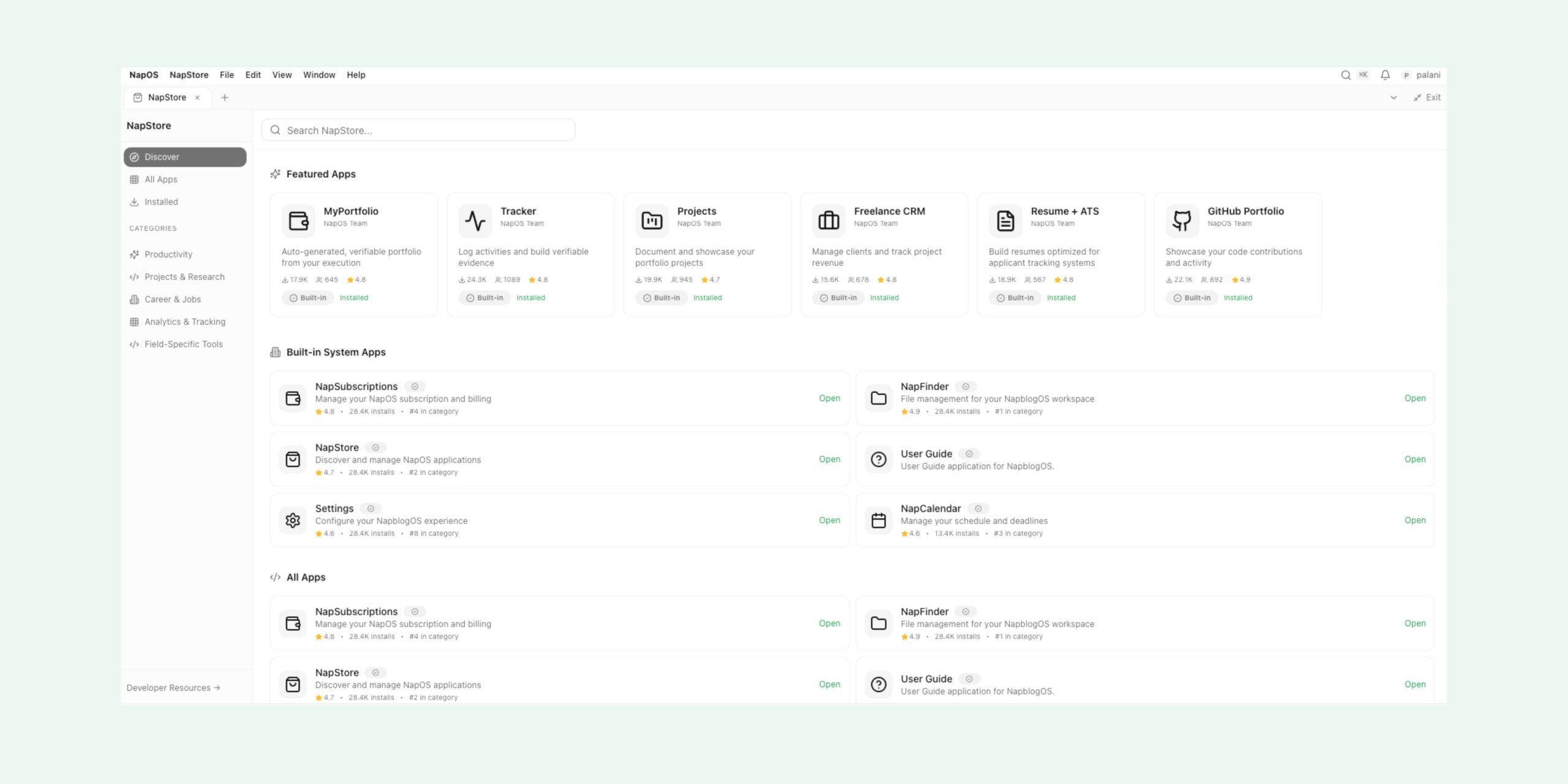 NapStore: The Application Ecosystem