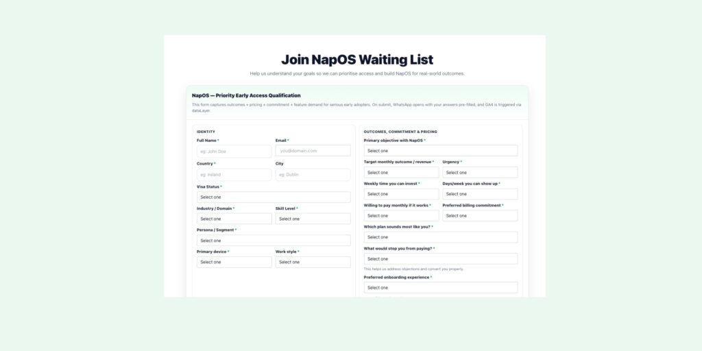 Join the NapOS Waiting List