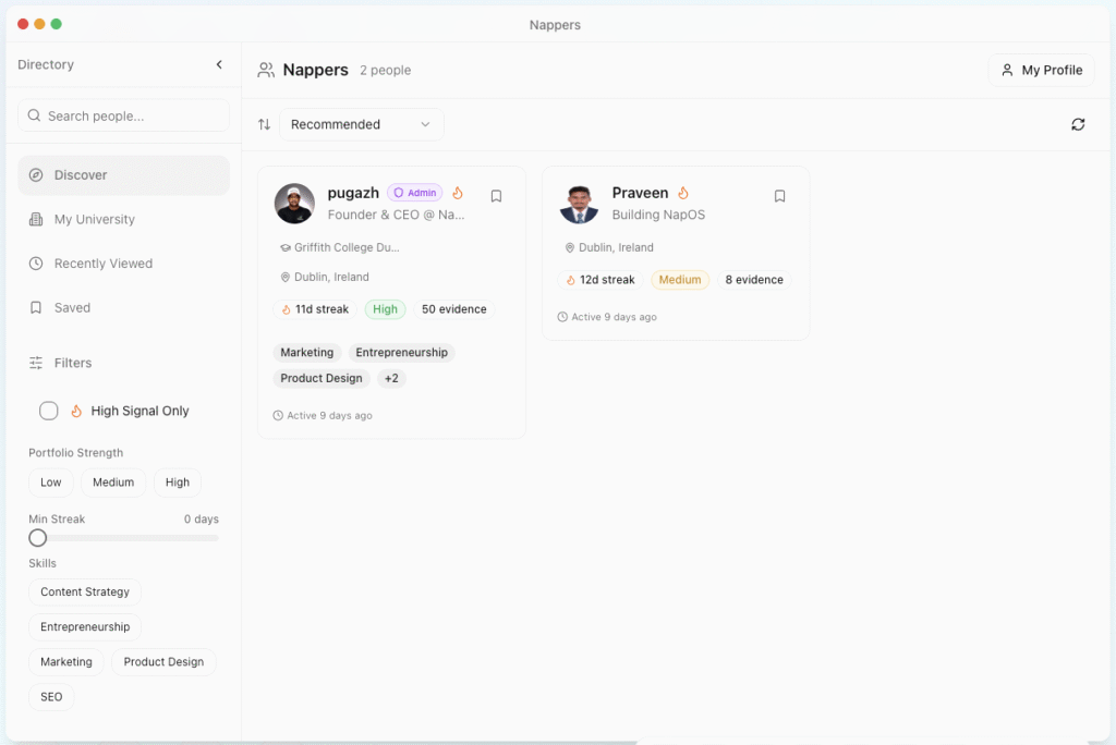 Nap OS Nappers Streak