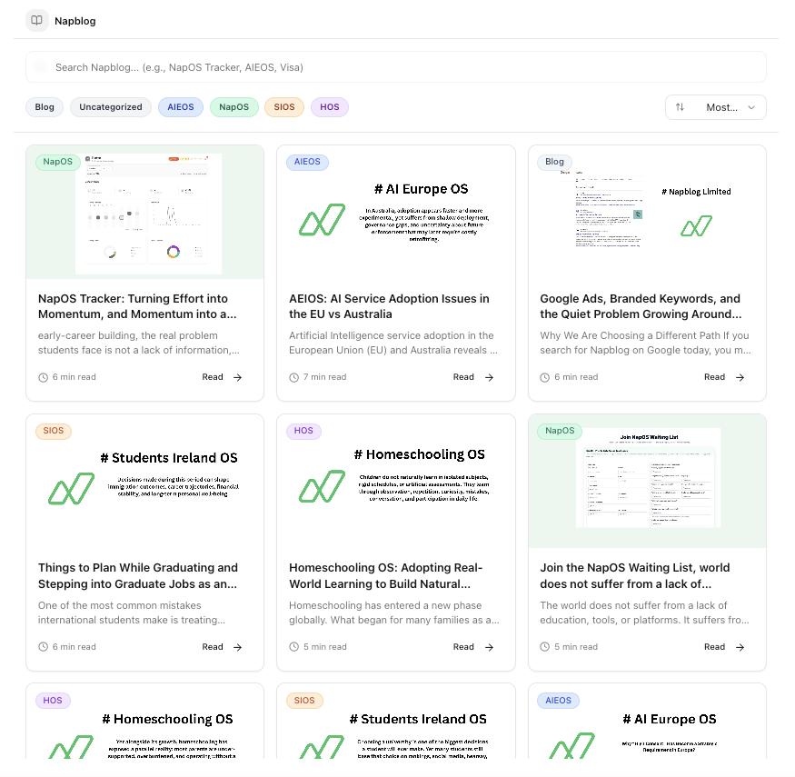 Napblog App in NapStore