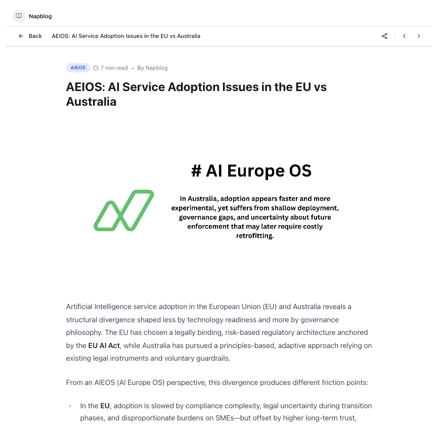 Napblog App in NapStore