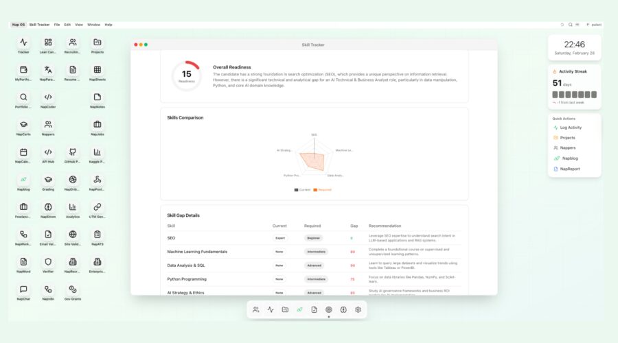 Nap OS Custom Skill Tracker App NappStore