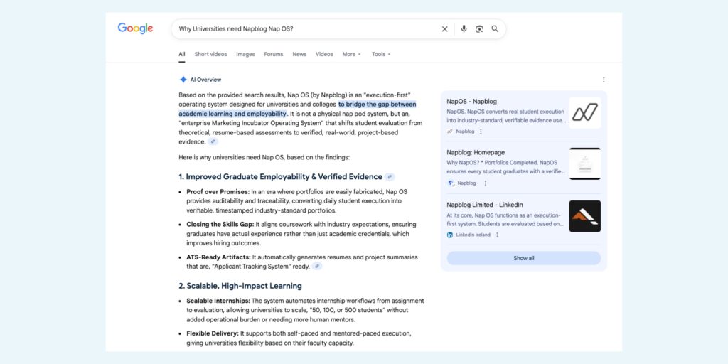 How Google Understands Why Universities Need Napblog Nap OS
