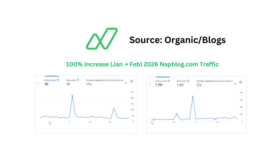 100% Increase (Jan → Feb) 2026 Napblog.com Traffic