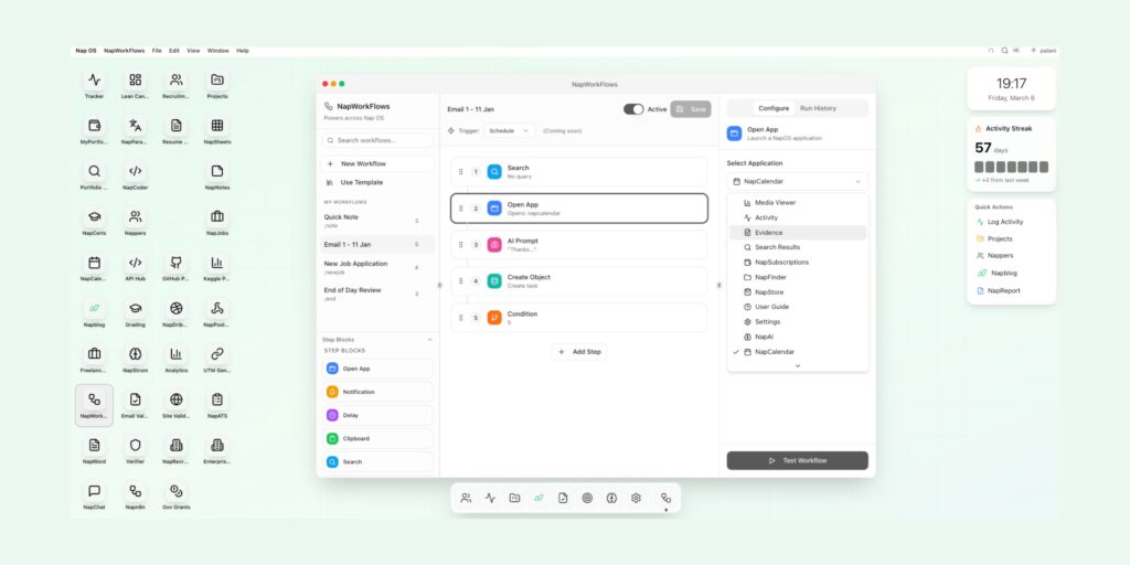 Nap OS NapWorkFlows: The Intuitive Embedded Intelligence System for Job Seekers