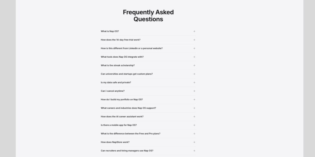 Nap OS - Frequently Asked Questions by Job Seekers