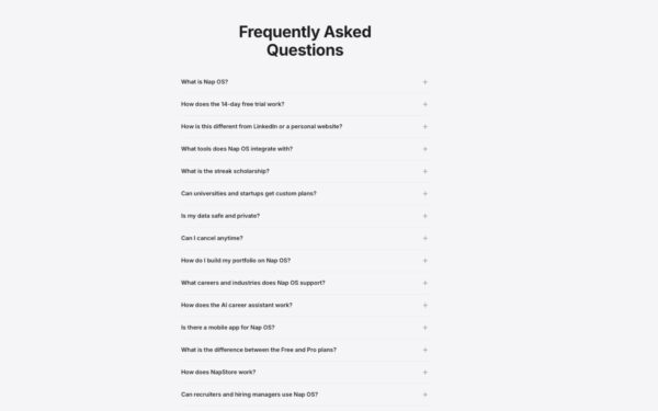 Nap OS - Frequently Asked Questions by Job Seekers