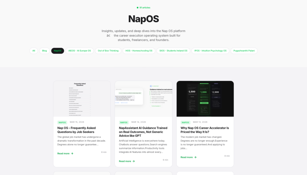 Nap OS Product Blog: Inside the Career Execution Operating System