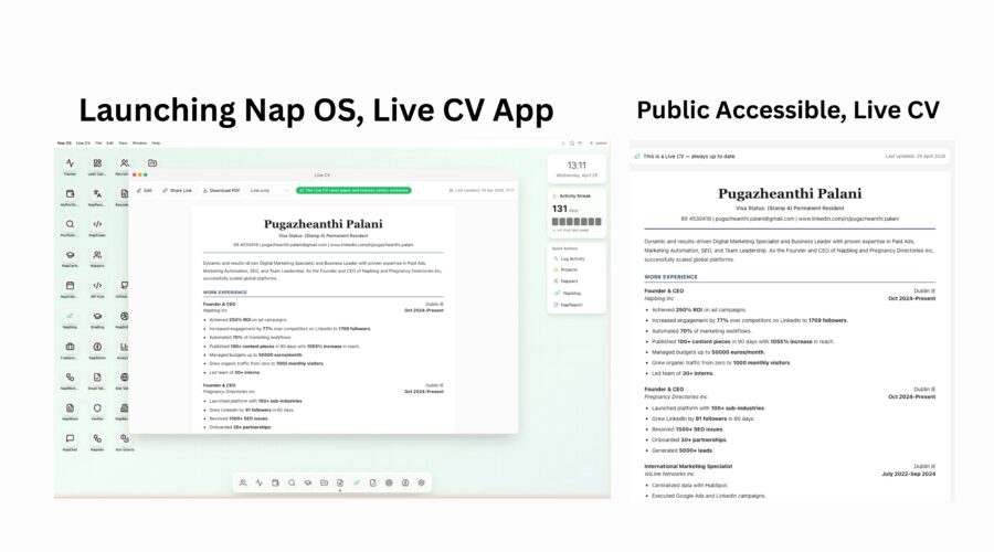 Napblog Limited Announces New NapStore App Launch Soon: “Live CV” to Solve Resume Management Failure