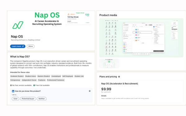 Launching LinkedIn Nap OS Product Page