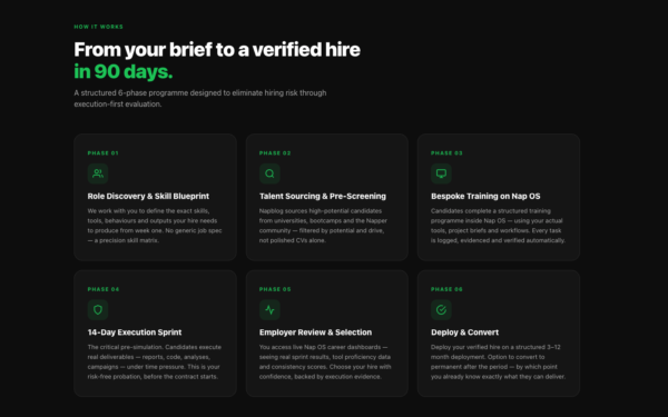 We make hiring risk free for Irish Employers, Nap OS Hire-Train-Deploy Services