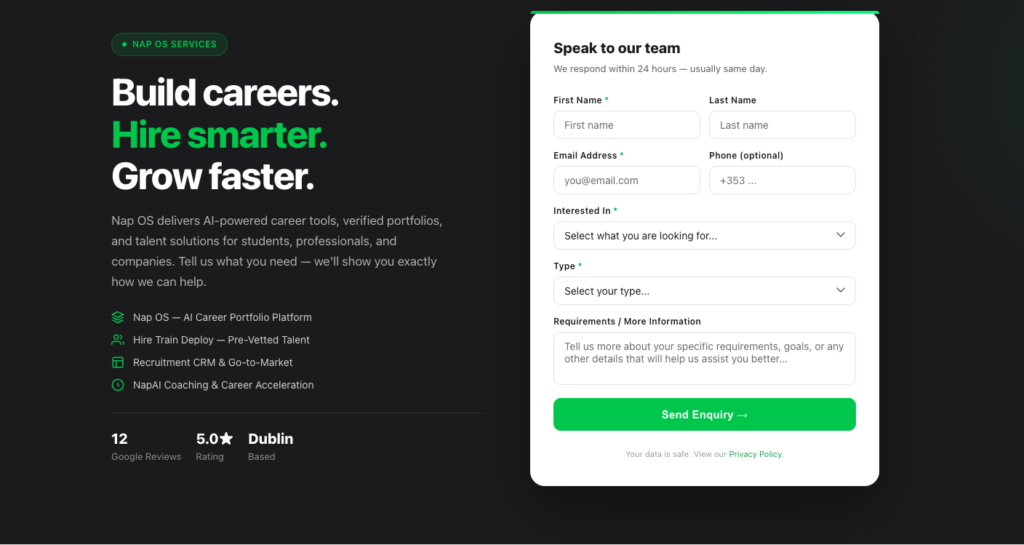 Nap OS Contact Enquiry Form: Turning Conversations into Revenue — A Go-To-Market Engine by Napblog Limited