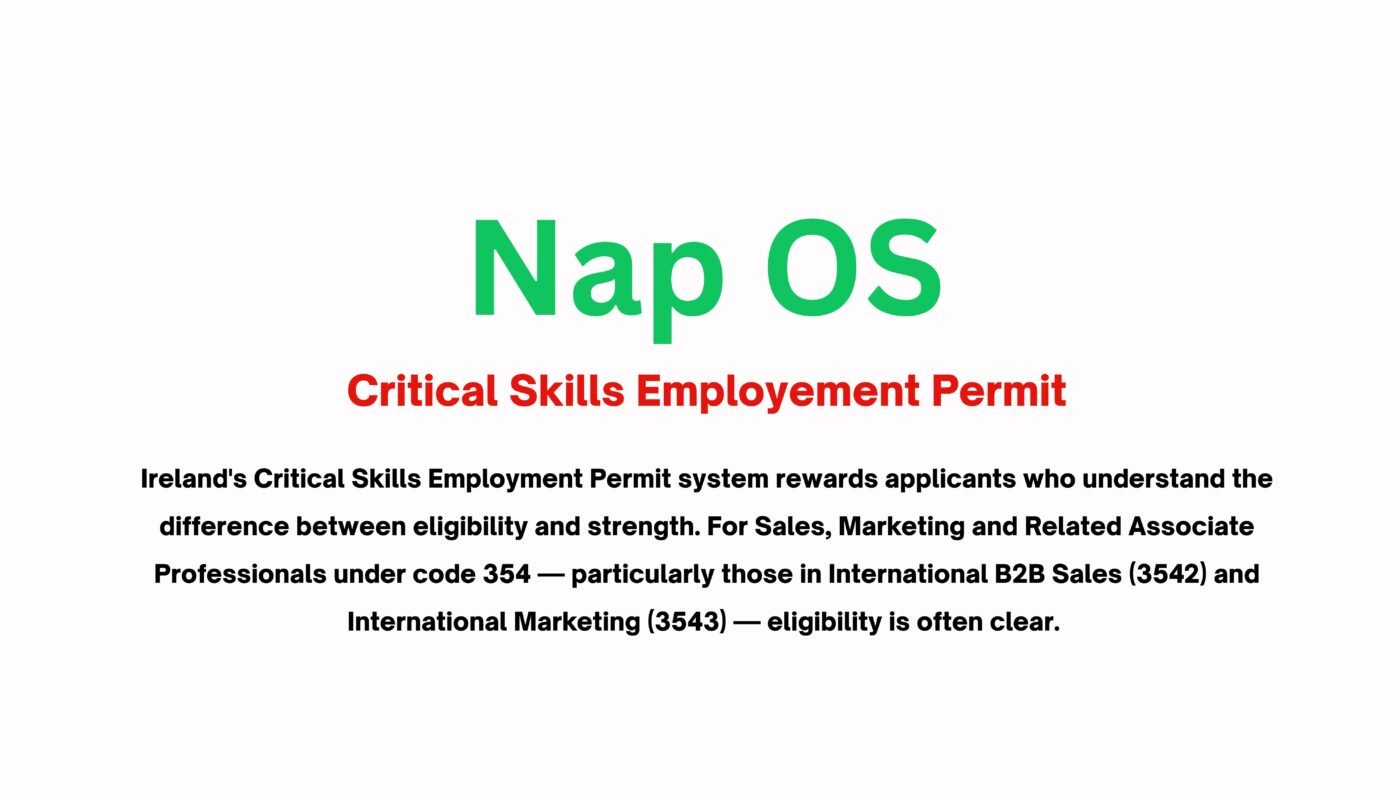 How Personalised Internship Nap OS Builds Critical Skill Employment Permit Application Strength for Sales, Marketing & Related Associate Professionals