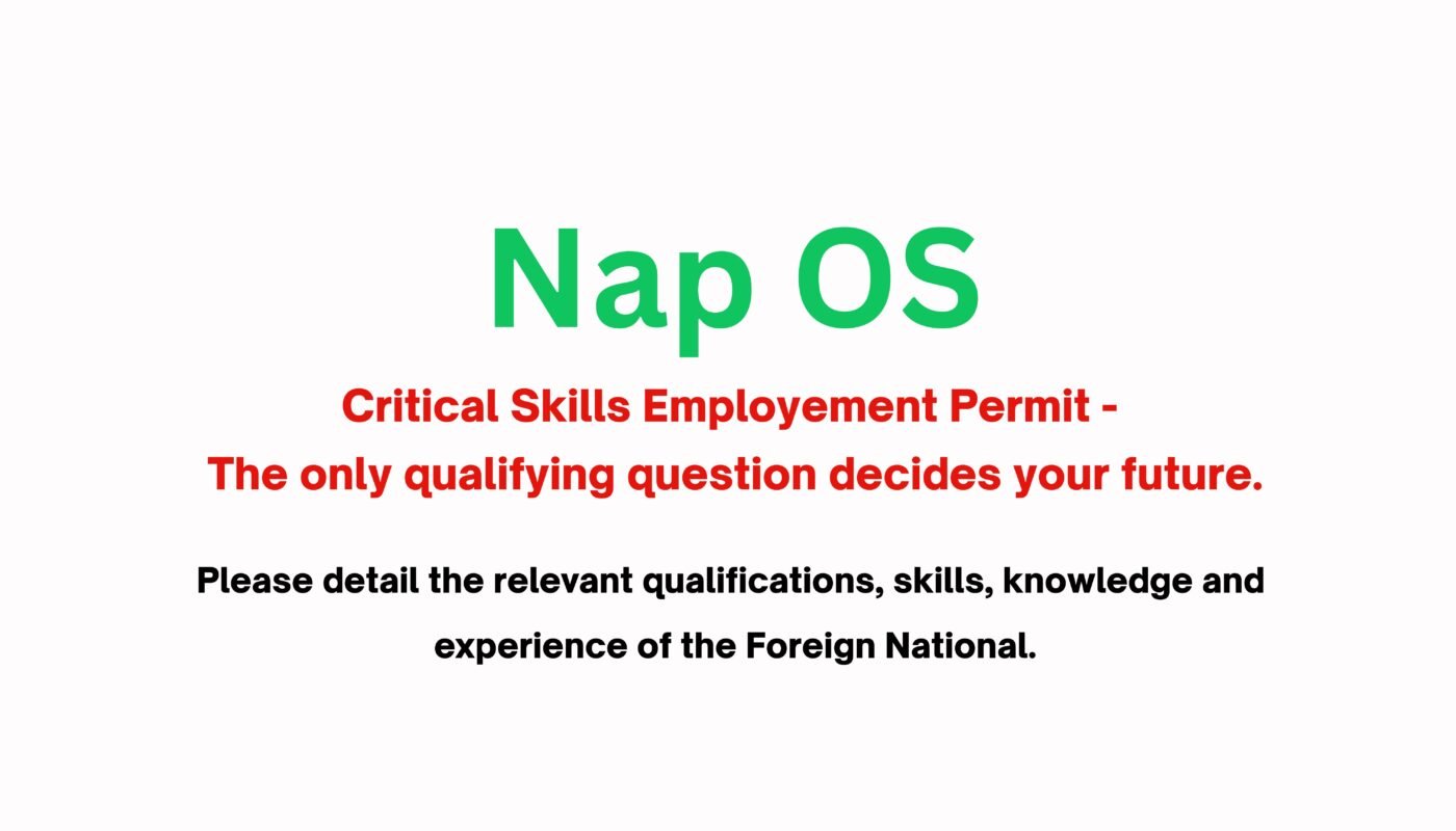 How Nap OS solves this CSEP Visa Qualifying Question: Please detail the relevant qualifications, skills, knowledge and experience of the Foreign National.