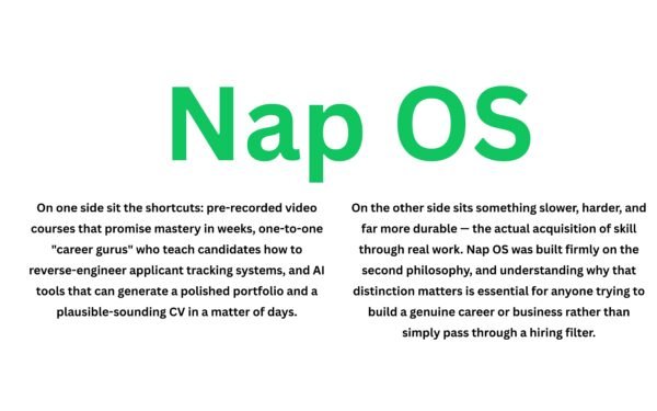 Nap OS: The Uni Trusted & Legitimate Path to Real Employment in an Age of CV Hacks and Career Shortcuts with Fake Experience.