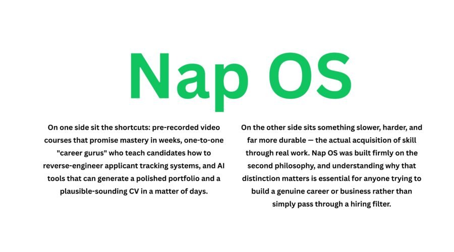 Nap OS: The Uni Trusted & Legitimate Path to Real Employment in an Age of CV Hacks and Career Shortcuts with Fake Experience.
