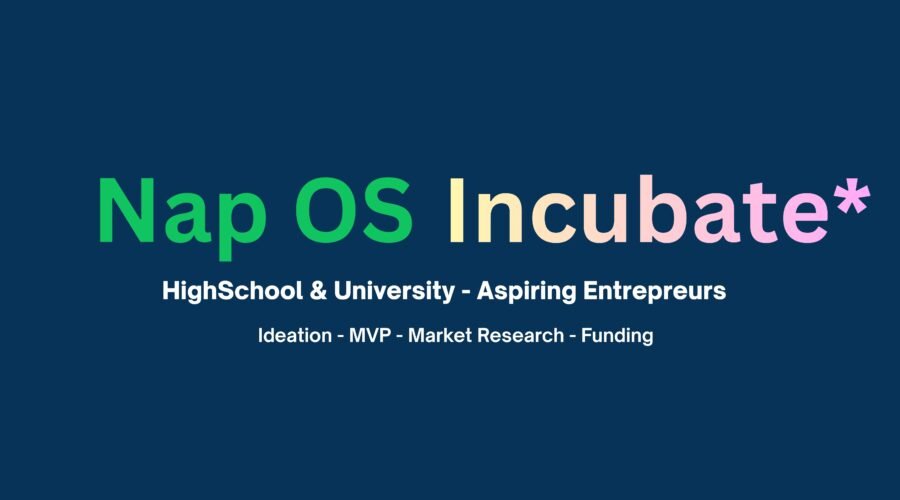 Nap OS Incubate: HighSchool kids and Self-Intuitive learners in undergrad and postgrad to kickstart entrepreneurial from idea to funding.
