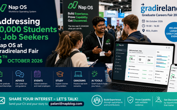 On the 6th Oct Nap OS, will Address 10,000+ Students and Job Seekers: Why Nap OS Is Going to the gradireland Graduate Careers Fair at RDS, Dublin 4.