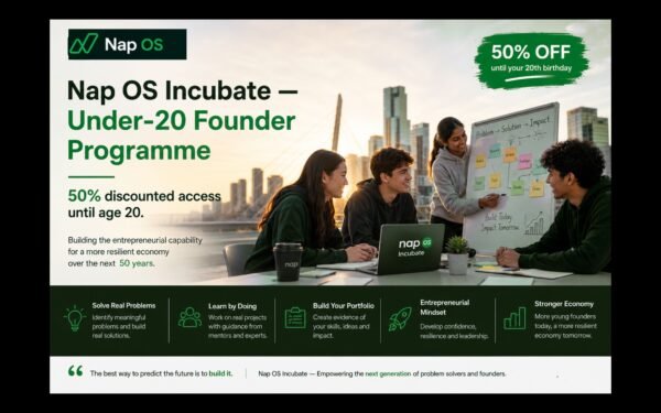 Nap OS Incubate — Under-20 Founder Programme, 50% Discounted Access Until Age 20
