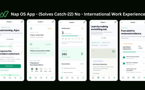 Nap OS App - (Solves Catch - 22) International Work Experience by set and reviewed by industry experts as project managers in the destined country.