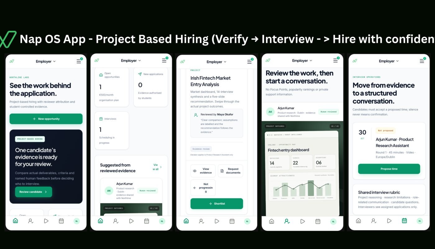 Nap OS App: Project-Based Hiring for international employers, verify candidate to interview for hiring with confidence.