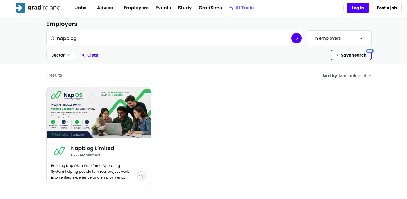 Employer Visibility and Product Positioning. Why the Napblog Limited profile on GradIreland matters?